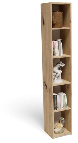 MATKAM Offenes Bücherregal 180 EX3, Stilvolles, vielseitiges Lagerregal für Zuhause und Büro, robust und hochwertig, einfache Montage (Artisan Eiche)