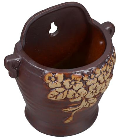 Yardwe Maceta De Cerámica para Pared Vintage Macetero Colgante Pequeño para Suculentas Decoración De Macetero Suspendido y Oficina