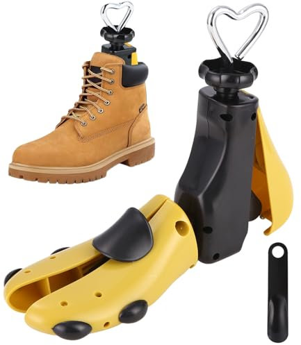 Fiabgum Schuhspanner, Herren Damen Stiefelspanner, 4-Wege Kunststoff & Metall Schuhdehner, Stiefelspanner mit Schuhlöffel, Schuhweiter für Einstellbare Länge und Breite Schuhstrecker(1 Stück, 40-48)