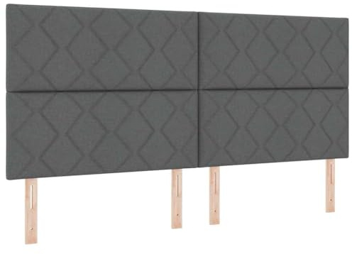 vidaXL Boxspringbett mit Matratze Dunkelgrau 200 x 200 cm Stoff