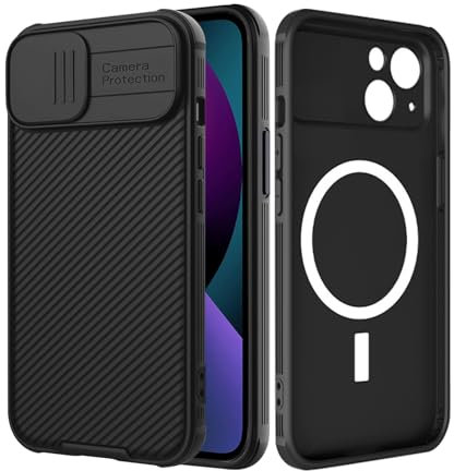 Vanki Handyhülle für iPhone 13 Hülle, iPhone 13 Hülle Kameraschutz mit Slide Camera Kompatibel mit Mag-Safe Ultra Dünn Premium Bumper Hybrid Schutzhülle iPhone 13 (Schwarz)