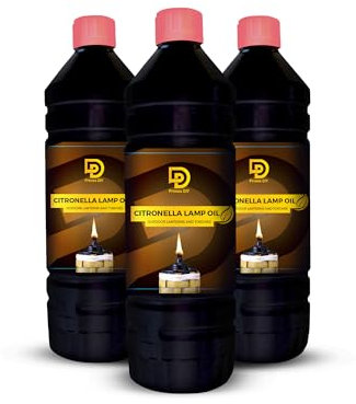 Primes DIY Citronella Lamp Oil 3L – Clear Smokeless Odorless Torch Fuel for Outdoor Tiki Torches, Garden Lanterns, Patio Burners – Insect Repellent Clean Burning Candle Oil for Outside Use