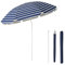 BESCH Sombrilla de Playa 140cm Inclinable Antiviento Impermeable Protección Solar UV50+ Octagonal - Sombrilla Parasol para Terraza, Playa, Patios, Jardines (Raya Azul, 140cm)