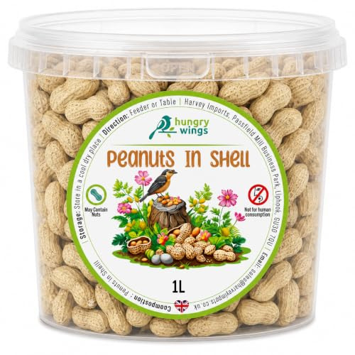 Premium Wild Bird Food 1L Tub (1L Tub, Peanuts In Shell)