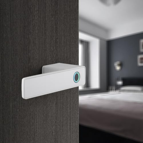 CashMuch Cerradura inteligente de puerta con control de aplicación, mango minimalista de acero inoxidable para puertas de dormitorio y habitación, para 35-50 mm de grosor, negro, blanco, Ay