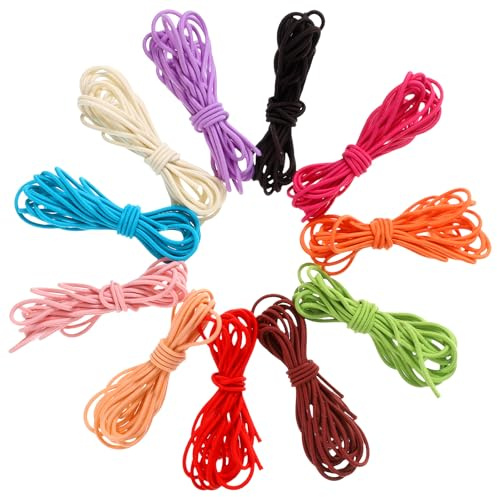 15 Farben Gummiband für Armbänder 2 mm × 200 cm Bunte Elastische Band Gummischnur Schmuckfaden für Armbänder DIY Basteln
