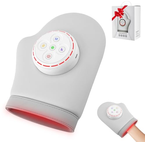 Massaggiatore Mani Elettrico con Calore & Compressione, Mano Massaggiante Elettrica con 3 Modalità, 5 Intensità, 3 Livelli di Calore, Batteria 2000mAh, Per Mani Rilassate a Casa & in Ufficio