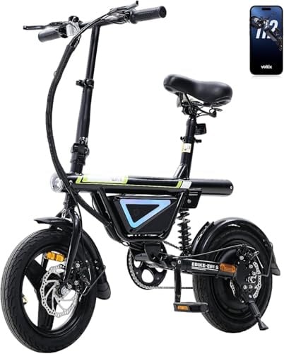 Finbike Bici Elettrica Pieghevole 14, 432WH Batteria, Autonomia di 30-50 KM, Motore 250W, E-Bike per Adulti e Adolescente, Carico 120kg, 10/15/25KM/H