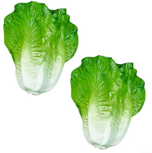 Verduras artificiales de lechuga artificial, verduras de imitación de PVC para decoración del hogar, cocina, accesorio realista de exhibición de ensaladas, hojas verdes artificiales para centro de
