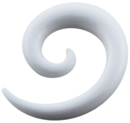 Monster Piercing 4MM Milch weiß UV Acryl Spirale verjüngt Sich Gauge Ohrstecker Piercing