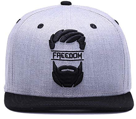 Sporty Hipster Bart Snapback Cap Herren Trucker Baseball (Grau Motiv2)