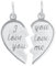 Amor Motivanhänger 925 Sterling Silber Unisex Damen Herren Anhänger, 2,1 cm, Silber, Herz, Kommt in Schmuck Geschenk Box,