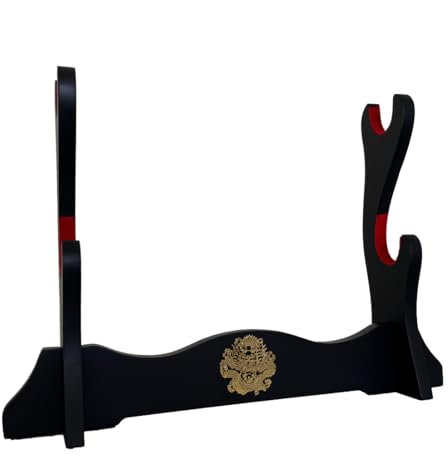 Z-fiber Schwerthalter japanischer samtgepolsterter Katana-Ständer Samurai-Ausstellungsständer unterstützt alle Schwerter Drachenmuster 2 Tier