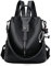 BUKESIYI Damen Tasche Rucksack Handtasche Frauen Backpack Klein Anti Diebstahl Schulrucksack Laptop Weekender PU Leder CCDE78158 Schwarz