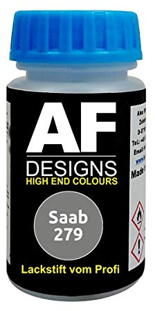Alex Flittner Designs Lackstift für Saab 279 Steel Grey Metallic | Lackstift geeignet für Farbcode: 279 und Farbname: Steel Grey Metallic