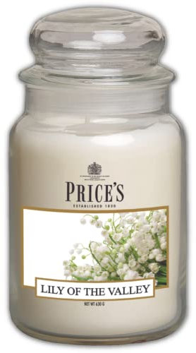 Price's - Lily of the Valley Große Kerze im Glas – süßer, leckerer, hochwertiger Duft – lang anhaltender Duft – bis zu 150 Stunden Brenndauer