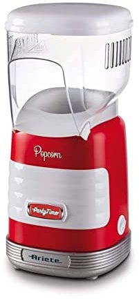 Ariete Pop Corn Party Time 2956, Popcornmaschine mit Heißluft-Funktion, Inklusive Dosiervorrichtung, 60g Popcorn in 2 Minuten, 1100 W, Rot, Klein
