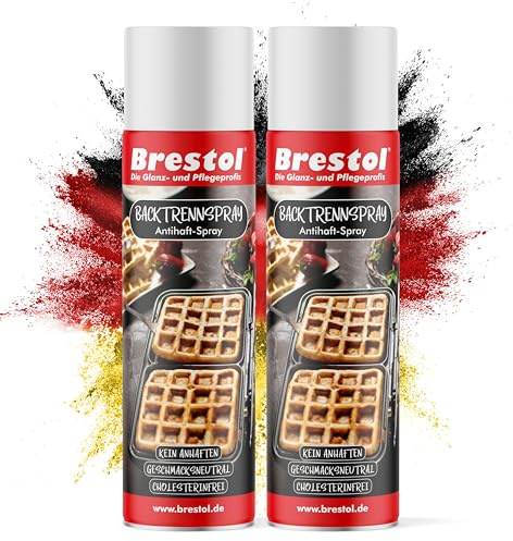 BRESTOL® Backtrennspray 2x 200 ml – Vegan, Vielseitig & Perfekt für Festtagsbäckerei! Antihaftspray für Kuchen, Plätzchen, Multifunktional einsetzbar für Backformen, Backbleche, Töpfe, Pfannen