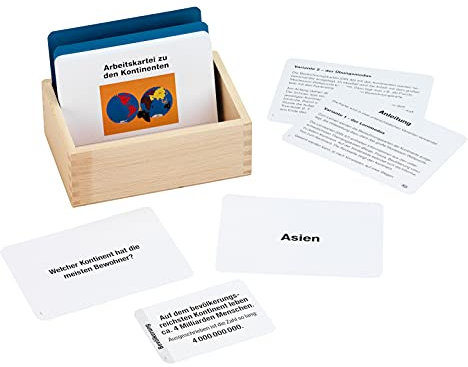 MontessoriPlus® - Kontinente kennen Lernen mit Montessori-Material, 119 interessante Lernkarten rund um die Erdteile