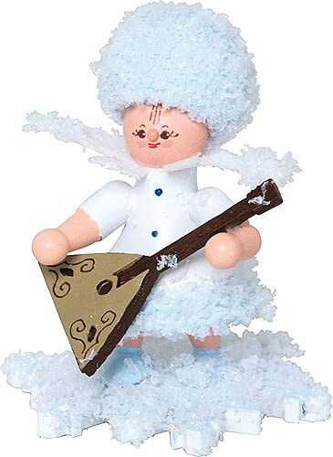 Drechslerei Kuhnert Schneeflöckchen mit Balalaika - 5 cm
