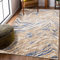 Carpeto Rugs Modern Teppich abstrakt Muster - Kurzflor, Weich und Glanz - Teppich für Wohnzimmer, Schlafzimmer, Esszimmer - ÖKO-TEX Wohnzimmerteppich - Beige Blau 4-120 x 170 cm