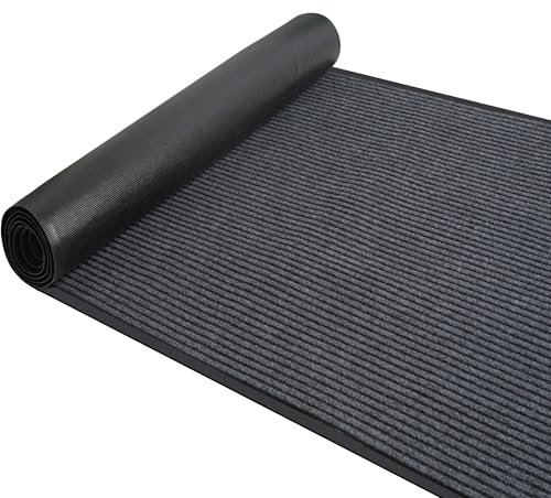 Nisorpa Alfombra de pasillo de 300 x 90 cm, lavable, antideslizante, color gris, alfombra de entrada, alfombra larga con respaldo de goma, para pasillo, cocina, sala de estar