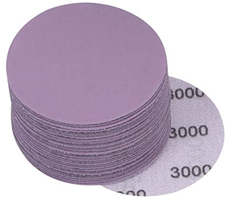 sourcing map 30Pcs 3-Inch Purple Sanding Discs 3000 Grits Hook and Loop Professional Aluminum Oxide Sand Paper Wet Dry Polish for Wood Metal Paint Finishing