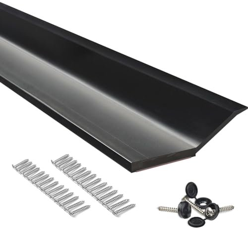 FOSLUOC Garage Door Seal Top and Sides Seal Strip Black 34.4FT Rubber Weather Stripping Replacement Soft and Hard Composite, Weatherproofing Universal Sealing