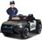 FINOOS Voiture électrique pour Enfants Police 12V Sirène Clignotante Haut-Parleur Portes ouvrables avec télécommande Noir
