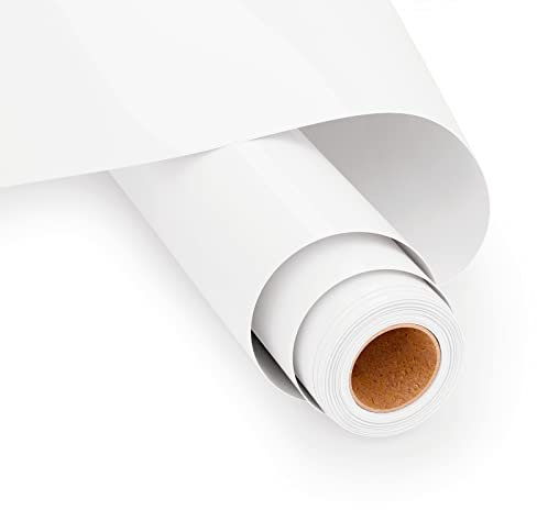UIOK Plotterfolie Textil 30.5 x 365.7cm Flexfolie Plotter Textil,Weiß Flexfolie Bügelfolie Plotter Heat Transfer Vinyl für DIY T-Shirt, Transferfolie Plotter Flexfolie(Weiß)