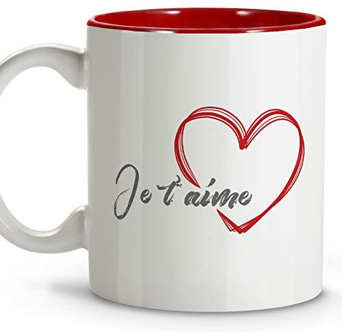 LolaPix Tasse Je T´Aime. Amour Cadeau. Tasse a Cafe Original. Tasse en Céramique. 330 ml. JE T´AIME