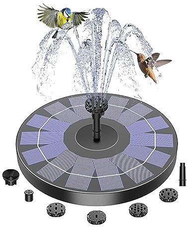 Fontaine solaire de piscine - 1,4 W - Pompe à eau solaire flottante - Convient pour les bains d'oiseaux et les réservoirs de poisson - Pour plus de plaisir dans le jardin - Diamètre : 16 cm - Avec
