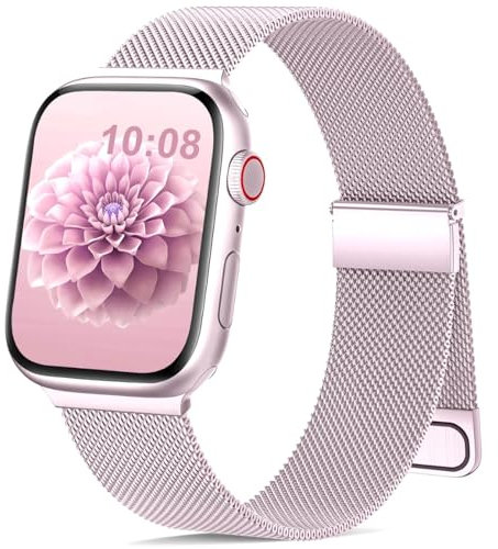 Armband Kompatibel mit Apple Watch Armband 44mm 45mm 46mm 49mm 42mm(Series3/2/1) Magnetisch Metall Edelstahl Ersatzarmband Damen Herren für iWatch SE Ultra Series10 9 8 7 6 5 4 3 2 1