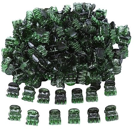 Wambere 50 Stück Mini Haarspangen Klaue Haarspange Klipsen Haarklammer Haar Schmuck Haarklammern Mädchen Kinder Haarspangen Haarclips Damen für Mädchen Frauen Zubehör Tägliches Tragen,Grün