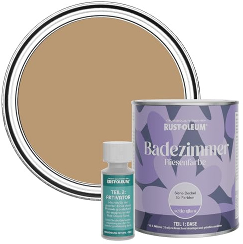 Rust-Oleum Orange Water-Resistant Bathroom Tile Paint in Satin Finish - Fired Clay 750ml