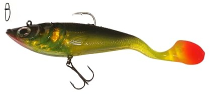 blntackle76 Set Gummifisch vorgebleit 20cm, 105 gr, Kunstköder Gummiköder von Behr Big Bait Hecht, Waller, Dorsch + Gratis Snap