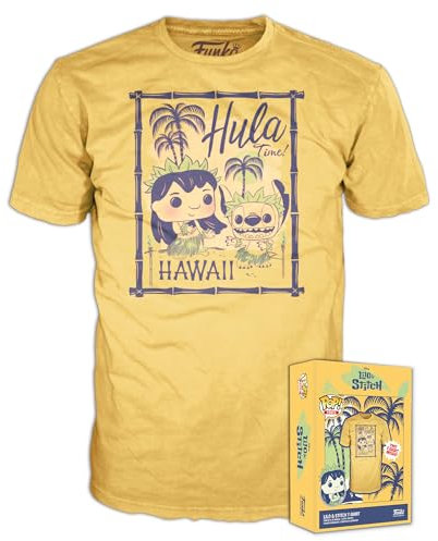 Funko Boxed tee: Lilo & Stitch - Hula - Medium - Camiseta, Franela - Ropa - Idea Manga Corta para Adultos Hombres y Mujeres- Mercancia Oficial