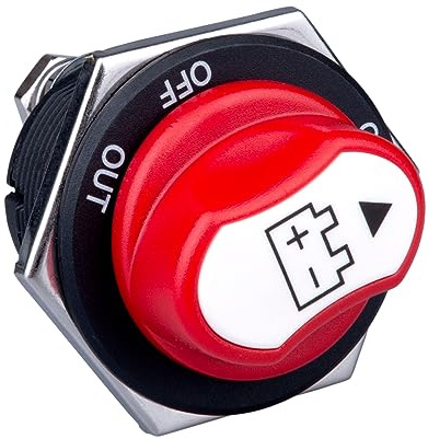 Battery Isolator Selector Disconnect Kill Switch DC 12V 24V 32V Master Power Cut/Shut On-Off-Out Switch Max 32V 200A Cont 300A INT Waterproof for Car Boat Marine Truck Yacht RV ATV Vehicles