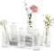 ComSaf Small Vases for Flowers Mini Clear Glass Bud Vases in Bulk, Mini Ribbed Flower Vase Set for Centerpiece, Wedding Table Ceterpiece, Home Decor, Housewarming Gift (Clear)