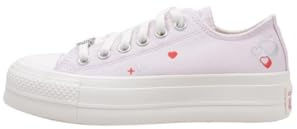 Converse Chuck Taylor All Star Lift Platform Y2K Heart Low Top Sneaker Lilla da Donna A09115C