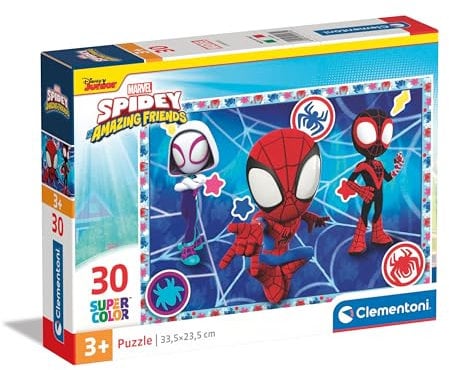 Clementoni Jigsaw Puzzle Marvel Spidey & Friends 30 Pieces - Supercolor Puzzle For Children Age 3+