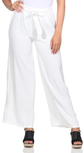 simaranda Weite Damenhose Palazzo Culotte Sommerhose im Marlene Stil für Freizeit Yoga Business 182 (DE/NL/SE/PL, Numerisch, 36, 40, Regular, Regular, Creme)