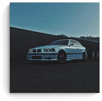 YBJDLO Sportwagen-Poster, M3 E36, Rennauto, Wohnzimmer-Dekor, moderne ästhetische Wandkunst, Geschenk für Freunde, Bett, ungerahmt, 30 x 30 cm