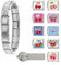 BFACCIA Italian Charms Armband 9 mm Modul Abnehmbarer Klassischer Edelstahl Charm mit Öffnungswerkzeugen, Schmuck Edelstahl Vintage Italienisches Armbands DIY Set Geschenk für Frauen