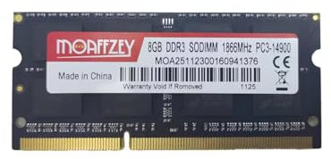 Moaffzey Memoria RAM DDR3 de 1600 MHz, 8 GB (1 x 8 GB) 1,35 V CL11 DDR3L SODIMM (PC3-12800), memoria de computadora, módulos de memoria RAM para portátil
