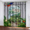 Verdunklungsvorhänge Mit Ösen - 2Er Set 3D Gartenschlossgebäude Muster Gardinen Wohnzimmer Schlafzimmer Ösenvorhang Blickdicht Verdunklungsgardine Für Weihnachten 280X260Cm (BxH)