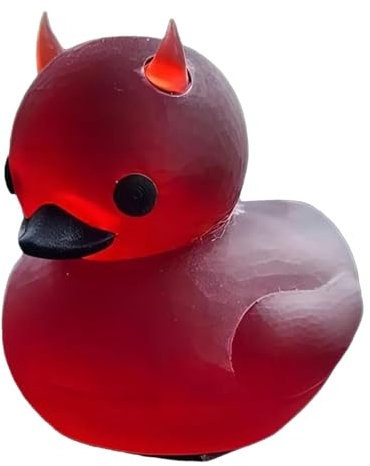 Kunstharz-Bastelfiguren, Sammler-Enten – dekorative Satan-Ente | 8,5 x 7 cm große gotische Satan-Statue, satanisches Dekor, sammelbare gotische Ente für Desktop-Dekor und Halloween-Dekoration