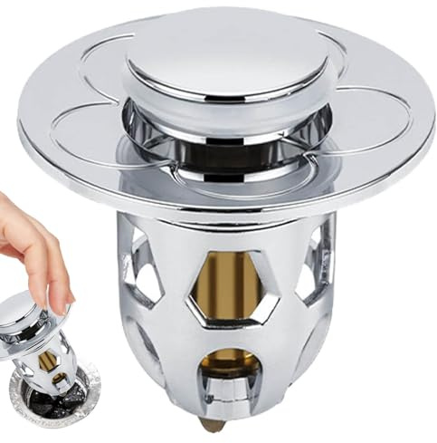 Sink Drain Plug, 1.1 1.5 Inch Sink Drain Strainer, Drain Plug, Ball Core Sink Stopper with Anti-Clogging Strainer for Sink