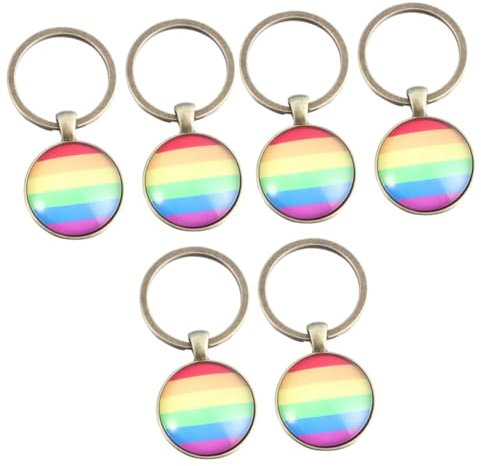 SHERCHPRY 6stücke Regenbogen Schlüsselanhänger Bunte Schlüsselketten Für Pride-events Taschenanhänger Bunte Ornamente Geschenkidee Für Lgbt-fans Und Unterstützer