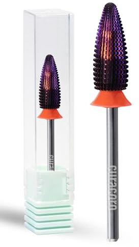 Curacoro Nail drill bits 3/32 - typhoon bits, 2-way, carbide bit (Fine) for gently removing gel polish, polishing to smooth and shiny nails, precise and easy operation